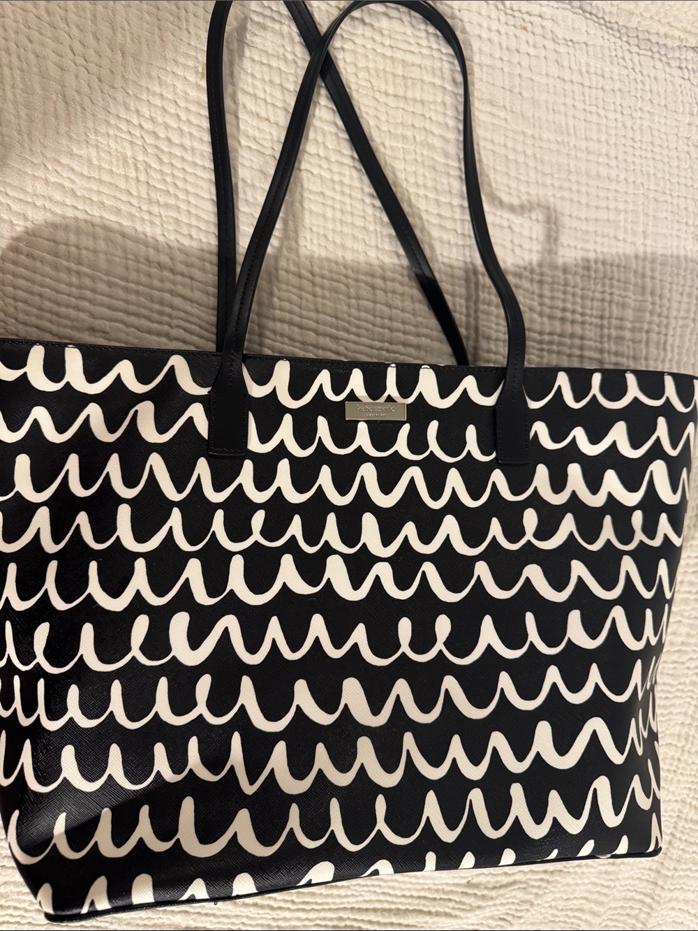 Black & White Patterned Tote Bag - Kate Spade